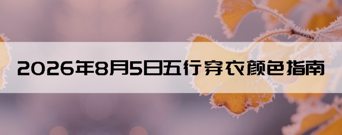 2026��8��5�����д�����ɫָ��