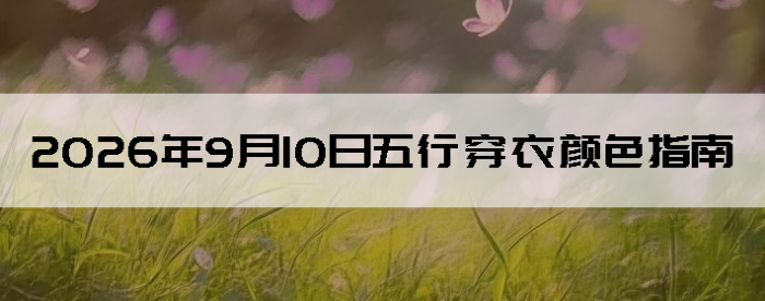 2026��9��10�����д�����ɫָ��