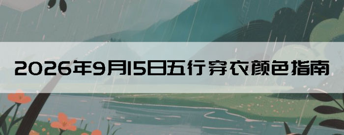 2026��9��15�����д�����ɫָ��