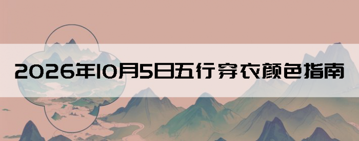 2026��10��5�����д�����ɫָ��