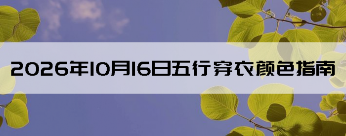 2026��10��16�����д�����ɫָ��