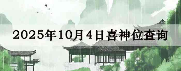 2025年10月4日喜神方位详细解析