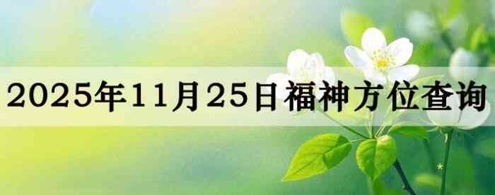 2025年11月25日福神方位全解析!