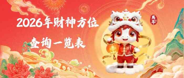 2026年每日财神方位查询一览表来了