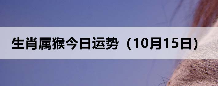 生肖属猴今日运势(10月15日)