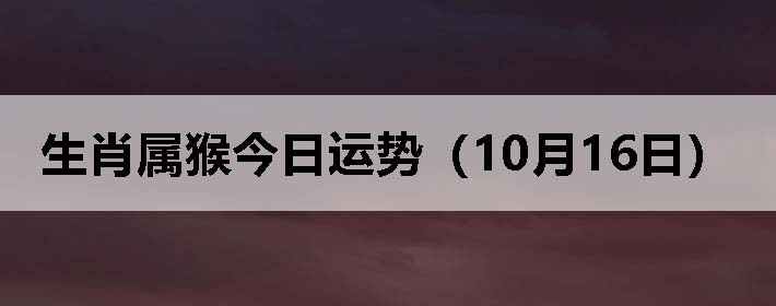 生肖属猴今日运势(10月16日)