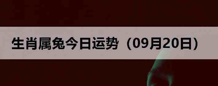 生肖属兔今日运势(09月20日)