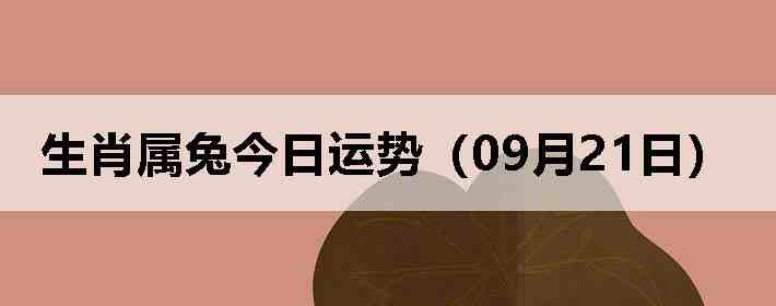 生肖属兔今日运势(09月21日)