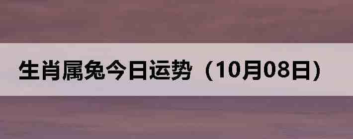 生肖属兔今日运势(10月08日)