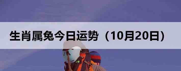 生肖属兔今日运势(10月20日)