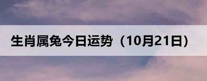 生肖属兔今日运势(10月21日)